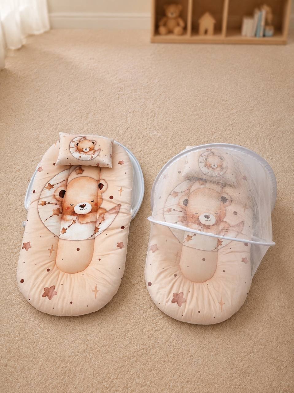 پشه بند تشک دار مخمل طرح خرس و ماه برند ببک