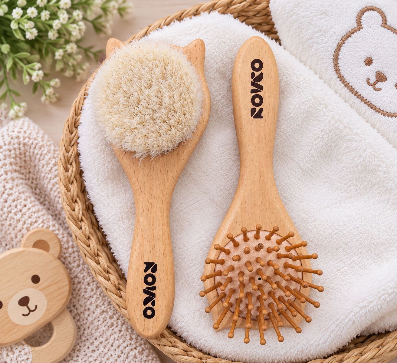 شانه برس چوبی برند Rovco